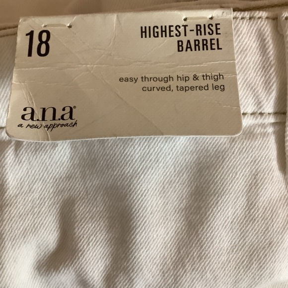 a.n.a Size 18 Ecru Highest Rise Barrel Pants. New With Tags - Picture 7 of 9